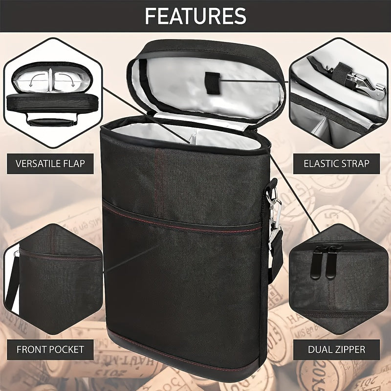 Conjunto de porta-garrafas de vinho portátil- Presente ideal para entusiastas do vinho