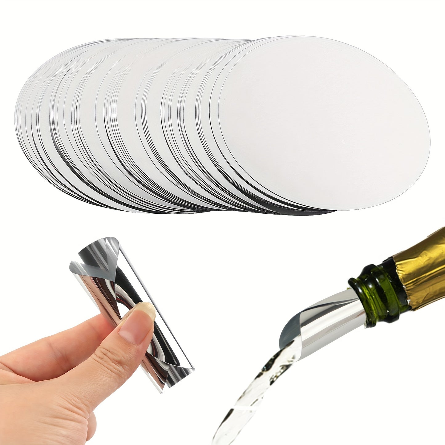 50pcs Disco derramador de vinho, rolha de material pet para garrafas, adequado para casa, cozinha e restaurant