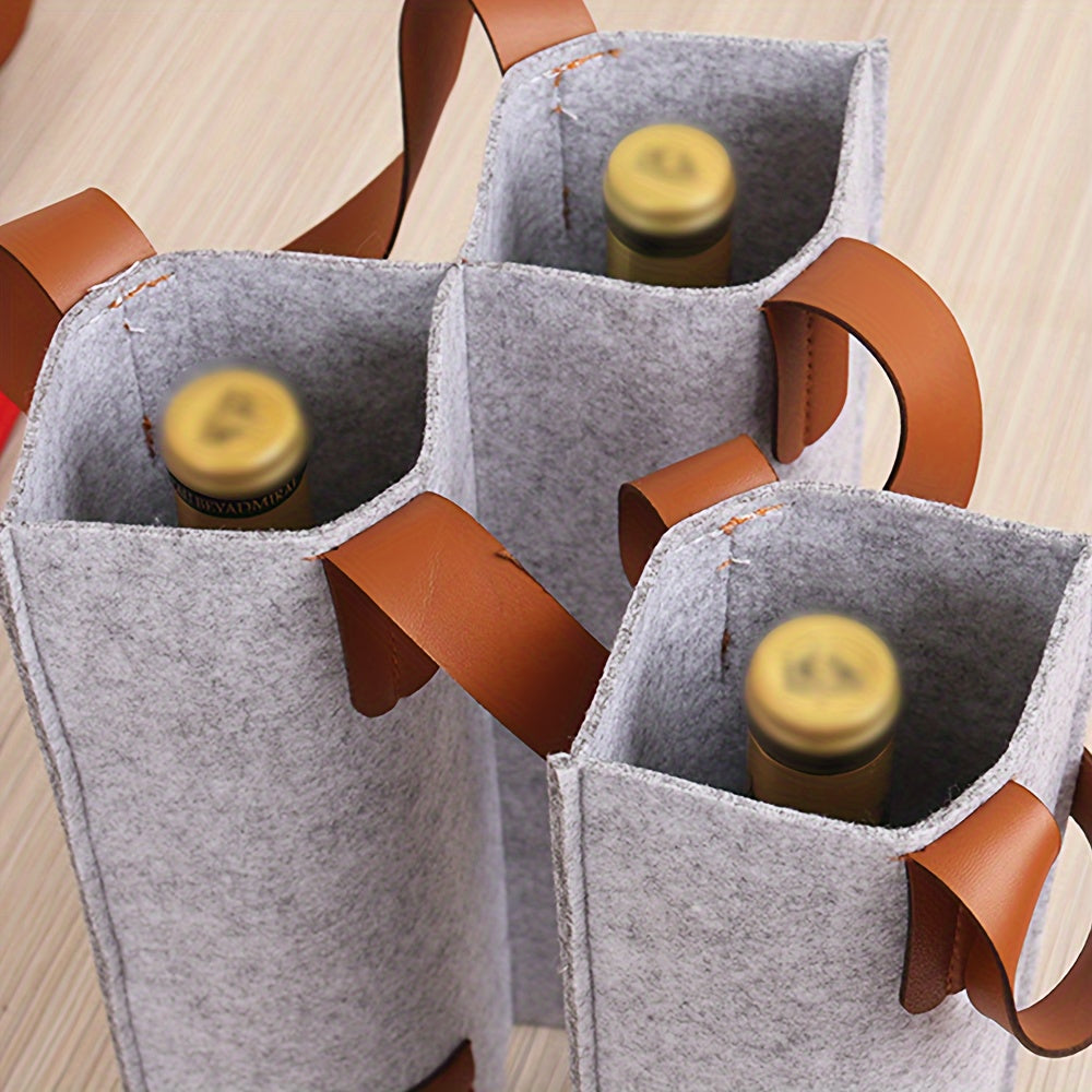 (4 unidades) Bolsa de feltro para vinho - Bolsa de armazenamento