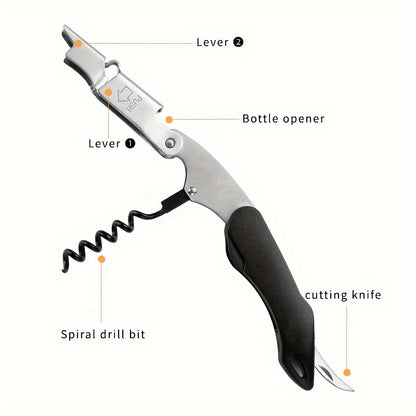 Multifunctional stainless steel corkscrew