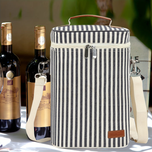 Bolsa térmica para 4 garrafas de vinho - com abridor de vinho incluso