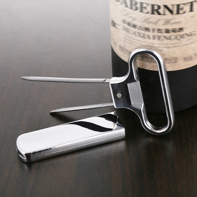 Two-prong wine bottle opener - cork puller