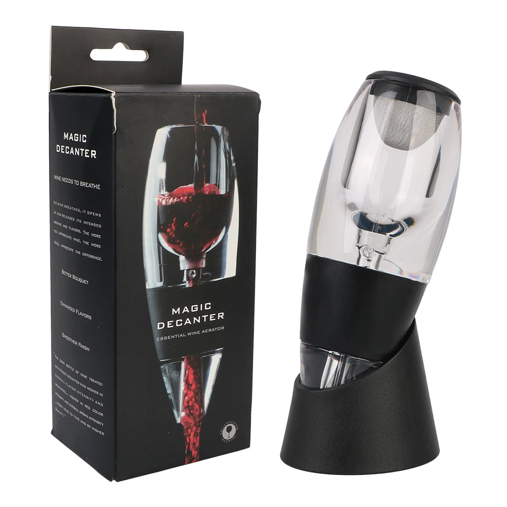 Aerador de vinho tinto - Decantador de vinho profissional com filtro e base