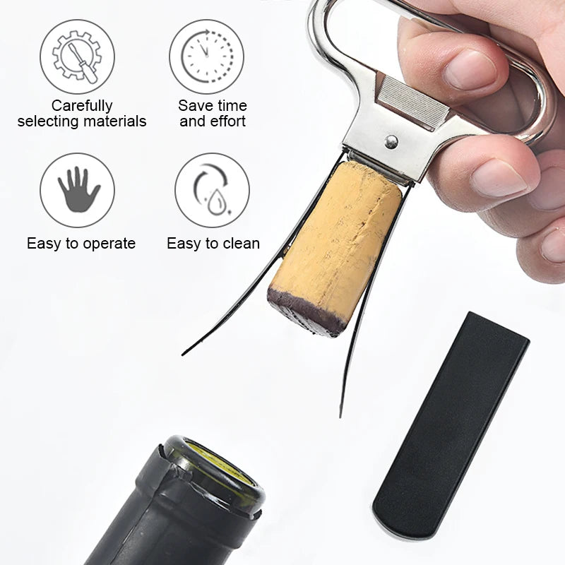 Two-prong wine bottle opener - cork puller