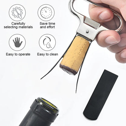 Two-prong wine bottle opener - cork puller