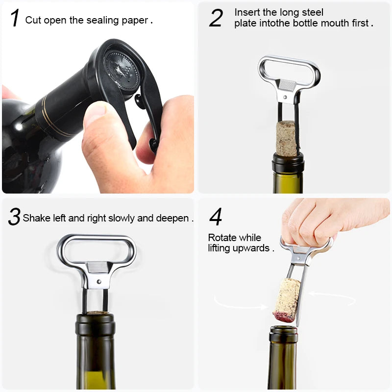 Two-prong wine bottle opener - cork puller