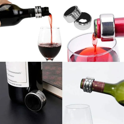 Stainless Steel Wine Bottle Ring - Velvet Lined/Anti-Overflow