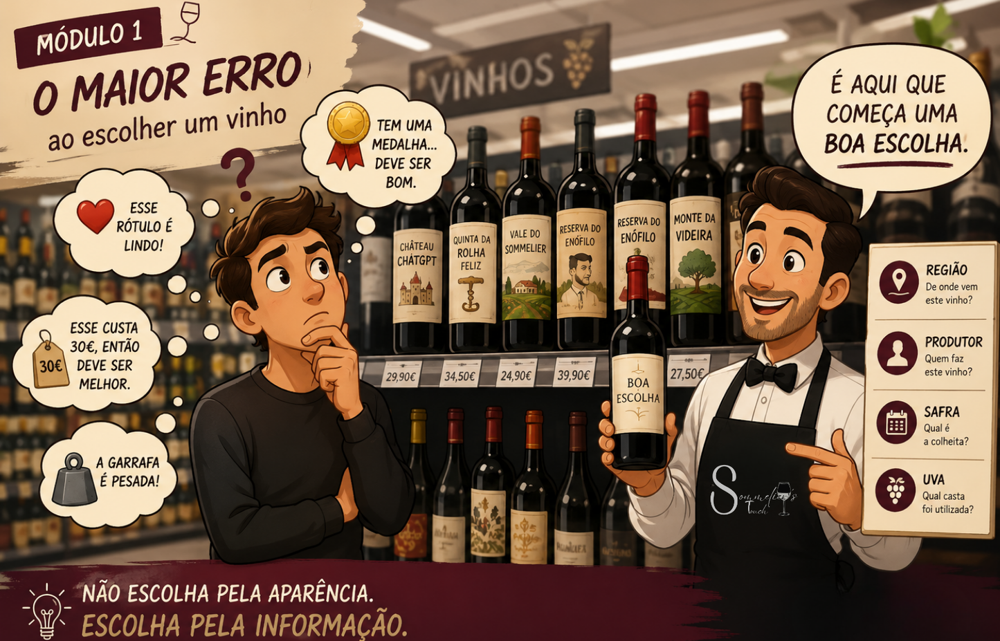 Aprenda a comprar vinho no supermercado