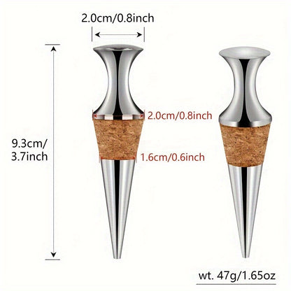 2pcs Premium Metal Wine Stoppers - Perfect and Ideal for Kitchens and Dining