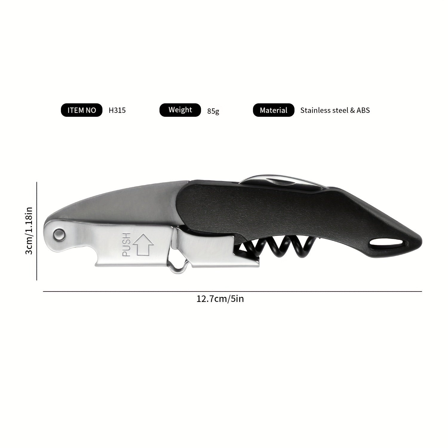 Saca-rolhas multifuncional de aço inoxidável