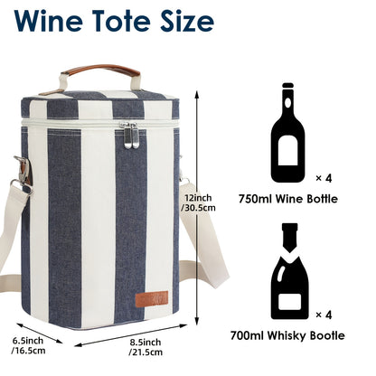 Bolsa térmica com abridor de vinho incluso (Último modelo) - Suporta 4 garrafas